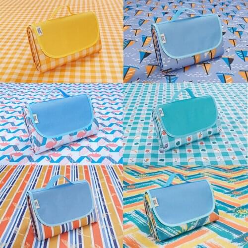 Picnic Mat Waterproof Moisture-Proof Foldable Outdoor Camping Mat Widen Plaid Beach Blanket Baby Multiplayer Mat