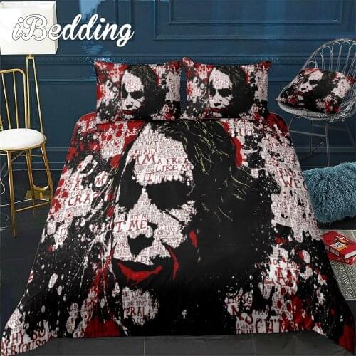 Blood Clown Skull Bedding Set Bedroom Soft Bedspreads for Double Bed Home Comefortable Duvet Cover Quality Quilt Cover Pillowcas