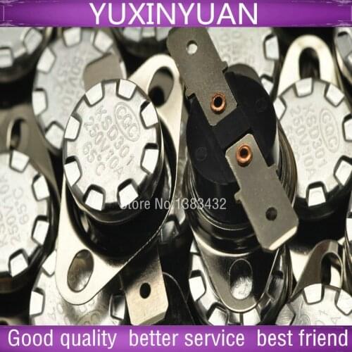 KSD301 thermostat/thermal protector/temperature control switch 65 degrees 65 v/10 a normally closed 10pcs/lot