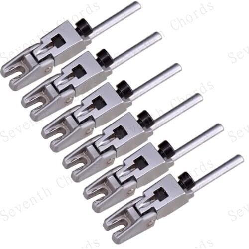 Satin Chrome Vintage Locked String Saddles for Electric Guitar Tremolo Bridge Double Locking Systyem