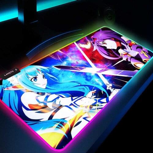 Sword Art Online Rugs Gaming Mouse Xxl Usb Mat Gamer Decoration Mat for Keyboards Play Mats Gamer Lamp Custom Xxl Mouse Pad Rgb