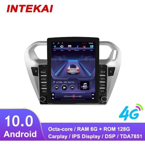 9.7" Vertical Style Tesla Screen Android 10.0 Car Radio GPS Navigation multimedia player for Peugeot 301 Citroen Elysee 2013