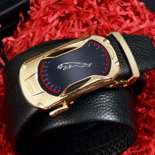 Men Belt Genuine Leather Strap Belts for Male Brand Luxury Top Quality Automatic Buckle Black Belts Cummerbunds Cinturon Hombre