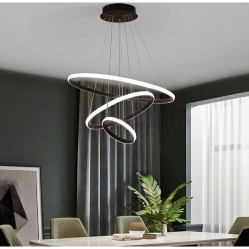Modern Led Chandelier Nordic Pendant Lights Hanging Light Circle Rings Lighting for Living Room Dinningroom Kitchen Pendant Lamp