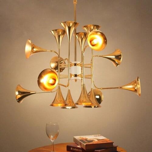 Postmodern Nordic light horn pendant light iron droplight contracted hotel cafe light