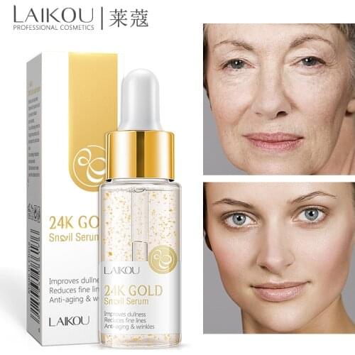 LAIKOU 24K GOLD Snail Serum Snail Essence Face Cream Moisturizing Acne Treatment Skin Care Repair Whitening AntiAnging Winkles