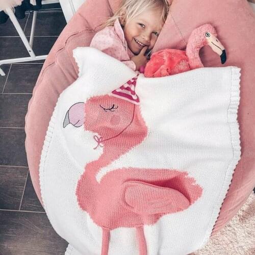 2021 New Baby Infant Newborn Baby Blanket Crib Crib Basket Crib Flamingo Knit Blanket Cartoon Sleeping Bag Baby Blankets Newborn