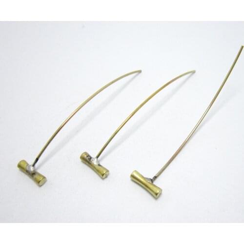 Brass cherry stalk 47mm Brass head pin Brass pendant head pins Artware findings -20pcs R1167
