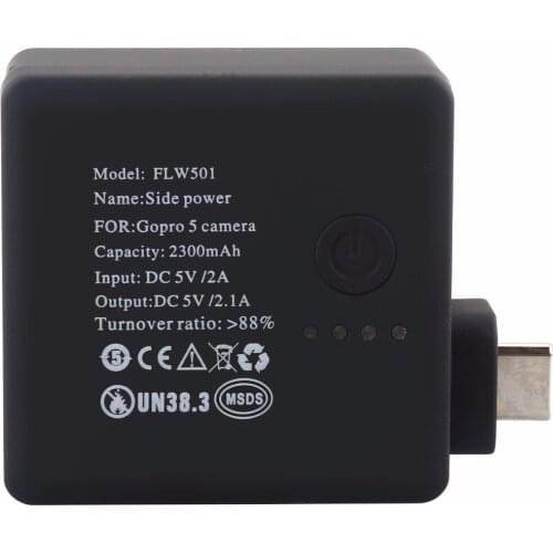 2300mAh GOPRO hero 5 Extended Batteries Backpack Battery Replacement + Waterproof Case for Go Pro Hero 5 GOPRO HERO 5 black