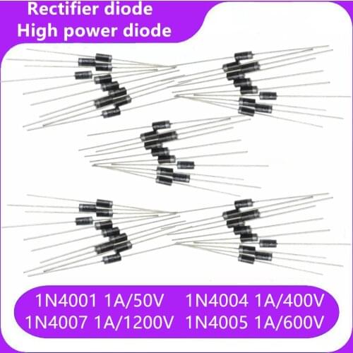 50Pcs Electroic Rectifier Diode 10A10 6A10 1N4001 1N5824 HER308 Multiple Specification 50V 1000V 1200V DO-41 High-Quality Diodes