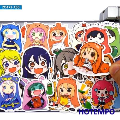 50pcs Cute Funny Cartoon Himono Onna Stickers for Manga Fans DIY Stationery Phone Laptop Suitcase Pad Case Anime Decals Stickers