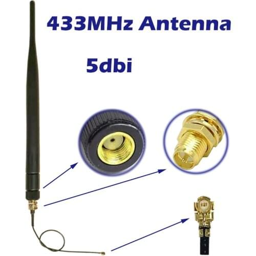 433MHz antenna lorawan 5dbi rubber antenna +IPEX connector 15cm cable OMNI Antennas aerial IPEX For RF Module smart control home