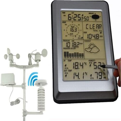 Pro Wireless Weather Station w/ PC interface, Touch Panel w/ Solar sensor Hygrometer Humidity Rain Wind Pressure PC Data Solar
