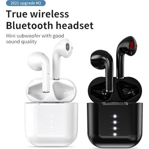 M2 TWS Wireless Bluetooth 5.0 Earphones Headphones Stereo Binaural Sports Waterproof Music Earbuds Headsets For Smart Phone