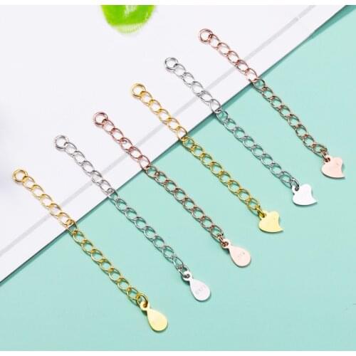 2pcs 925 sterling silver Color 3 colors 45mm tail chain diy bracelet necklace accessories chain wholesale