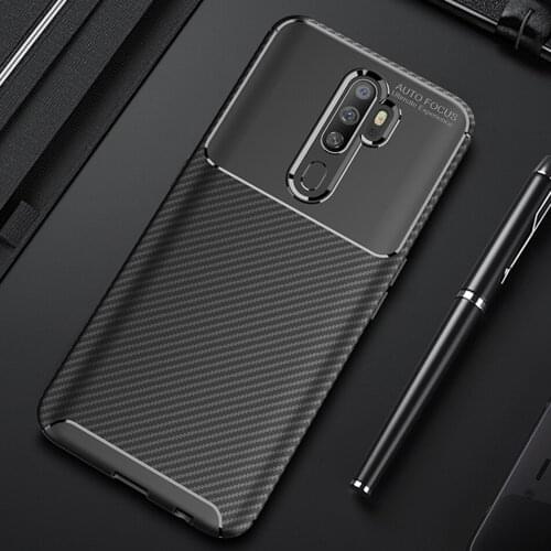 OPPO A9 2020 Carbon Fiber Case For OPPO A9 2020 Case Luxury Soft TPU Slim Silicone Cover for OPPO A9 2020 Bumper For A9 2020