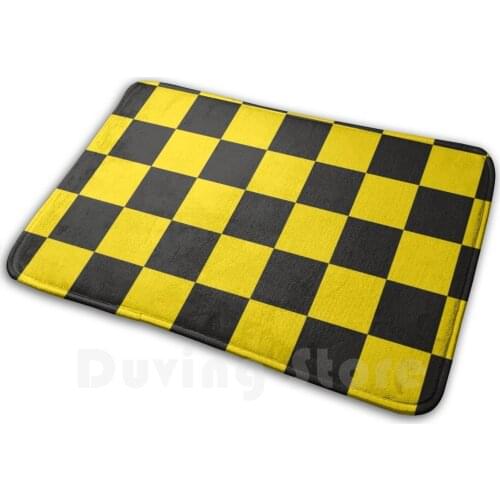 Black And Yellow Libertarian Ancap Checkerboard Chess Square Pattern Hd High Quality Online Store Carpet