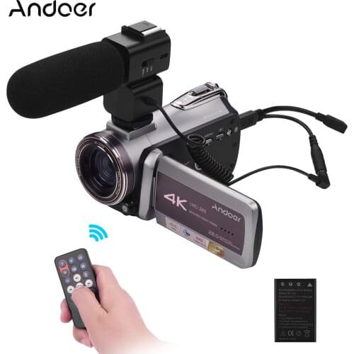 Andoer HDV-AZ50 Portable Real 4K UHD 30FPS WiFi Digital Video Camera 3.1 Inch IPS Touchscreen 64X Digital Zoom Camcorder