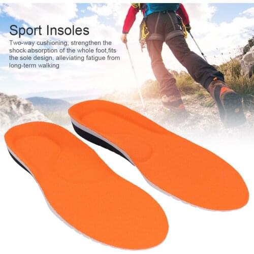 1Pair Men Women Elastic Shock Absorbing Shoe Insoles Mountaineering Sport Foot Feet Care Insoles for Walking Runing Sports