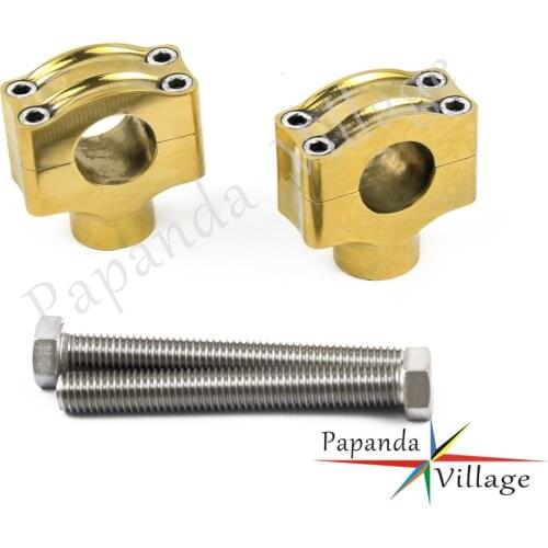 25mm Brass Motorcycle Handlebar Riser Clamps 1" Handlebar Low Riser Clamp Universal For Harley Chopper Bobber Cafe Racer Custom