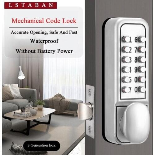 LSTABAN Zinc Alloy Mechanical Keyless Combination New Type Lock Waterproof Digital Door Lock Home Office Security Non-power Lock