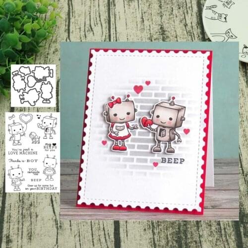 Love machine Metal cutting dies and Clear Stamps Transparent Silicone Seal for DIY scrapbooking photo album Decorative