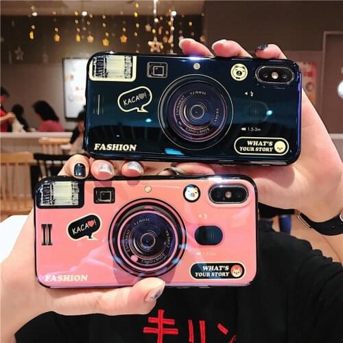 Fashion Fold Holder Silicone Case For Samsung A01 A11 A21 A31 A41 A51 A71 A10s A20s A30 A40s A50s A70e A42 A12 Retro Camera Case
