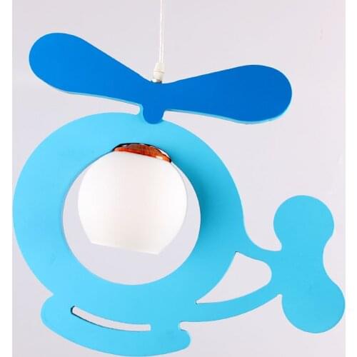 Cartoon Wooden Airplane Children Light Cute Kids Room Small Plane Lamp Baby Room Bedroom Pendant Lights