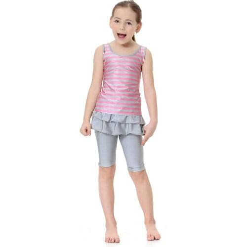 Muslim Swimwears Islamic Children Two-piece Suits Girls Arab Modest Swimsuits Islam Beach Wear Hijab Swimming Diving Burkinis