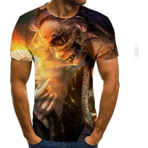 2020 new skull mens T-shirt horror skull tops 3D printed fashion short-sleeved summer round neck casual shirt trendy streetwear