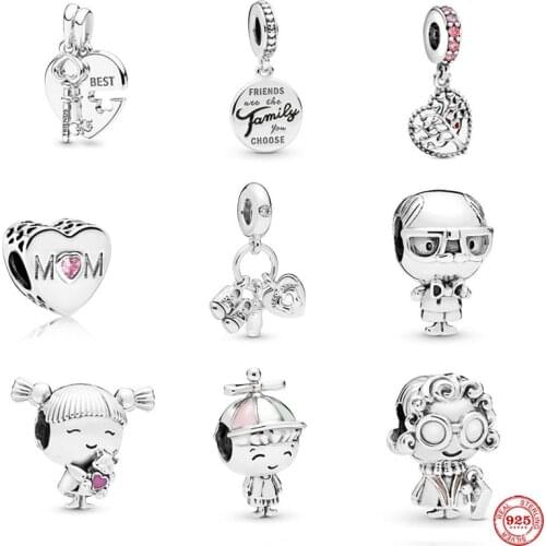 NEW little baby pendant boy girl mom best friends family bead fit Pandora charms silver 925 Bracelet trinket jewelry for women