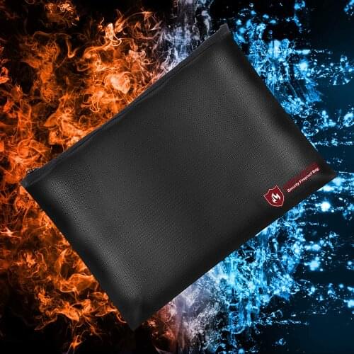 13.5x9.8'' Fireproof Bags File Bill Safe Holder with Zippers Waterproof Storage Bags for Valuables Cash Important Document