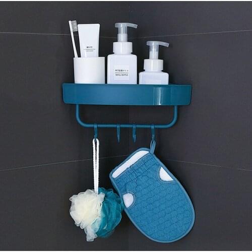 Plastic Corner Storage Rack Bathroom Shampoo Toiletries Sink Shelf Shower Organizer Wall Holder with Suction Cup Kitchen Basket