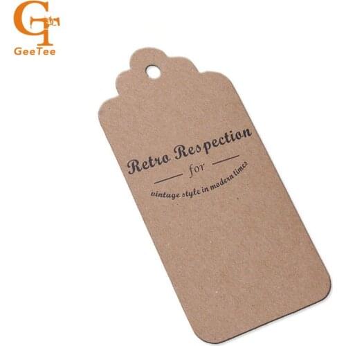 Custom/customized shape logo brand name printing Kraft paper hang tag, bags/Clothing/Jeans paper price swing hanging labels tags