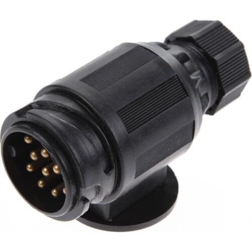 Practical 13-Pin Trailer Socket Black European-style Electrical Plug Sockets Camping RV Caravan Car Styling Trailer Socket