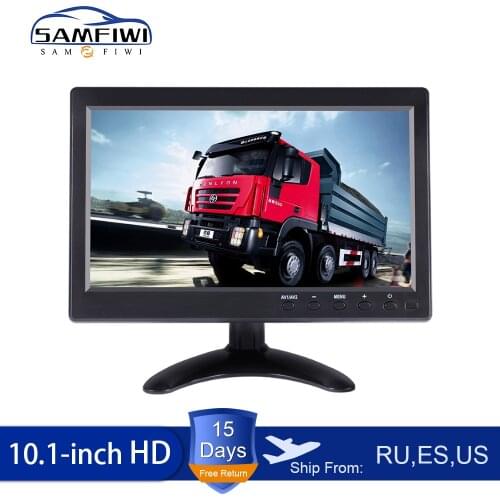 10.1" Wired Car Monitor HD Display Reverse Camera Parking System Car Rearview Monitors HDMI/VGA/A TV&PC 2 Channel Video Input