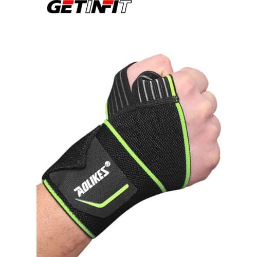 Getinfit 1 PCS Adjustable Opening Design Weight Lifting Wristband Wrist Support Brace Straps Wraps Gym Sport Saft Protector