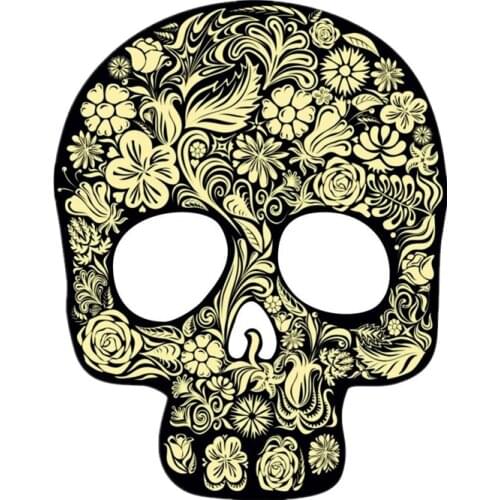 S40792# Various Sizes Self-adhesive Decal Skull Flower Fantasy Car Sticker Waterproof Auto Decors on Bumper Rear Window