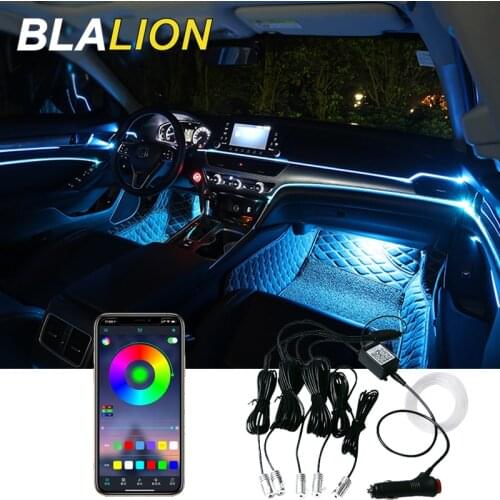 Led Car Ambient Light With 12V Cigarette Lighter Backlight App Sound Control RGB Color Auto Interior Decorative Atmosphere Light