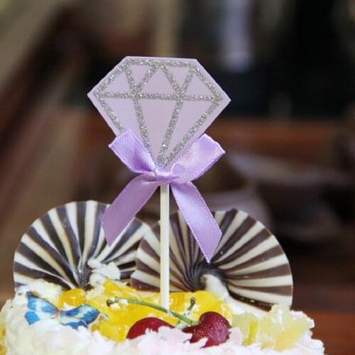 Cake toppers glitter dimond paper cards banner for fruit Cupcake Wrapper Baking Cup birthday tea party wedding decoration Wh