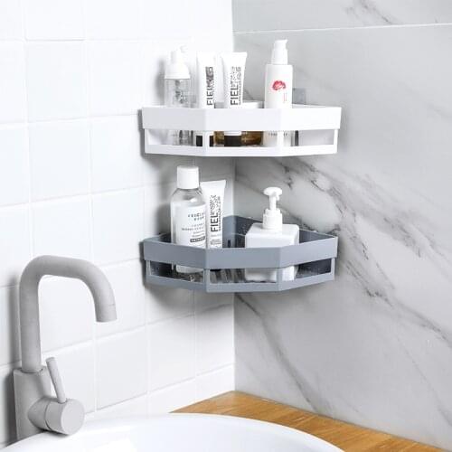 3 colors Suction Cup Corner Shower Shelf Bathroom Shampoo Shower Shelf Holder