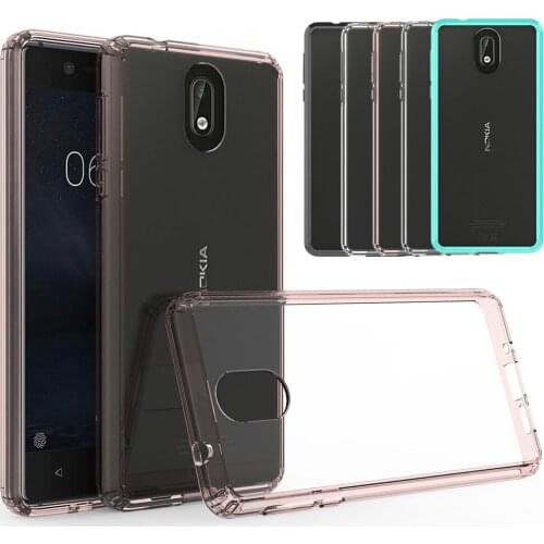 Ultra Thin Transparent Clear Case For Nokia 3.1 Shockproof Soft TPU Edge Hard Acrylic Back Cover For Microsoft Nokia 3.1 (2018)