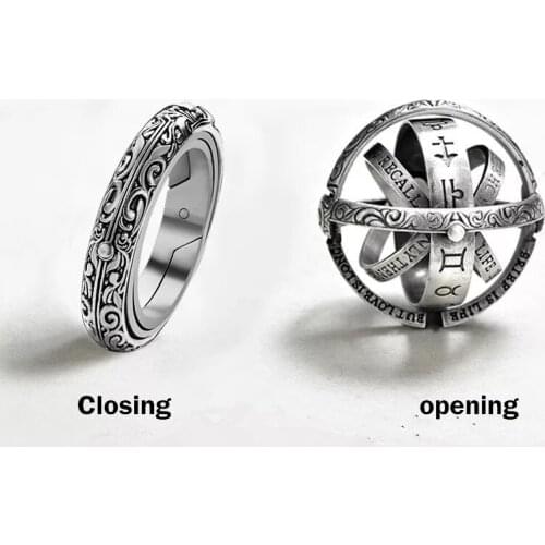 Vintage Astronomical Ball Rings for Women Men Creative Complex Rotating Cosmic Finger Ring Jewelry