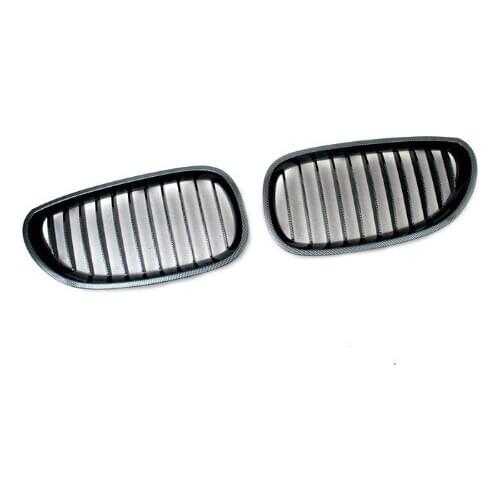 Carbon Fiber Style Sport Front Grille Replacement L&R 2PCS New for E60 5 SERIES