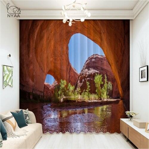 Green Tree Lake Curtain French Window Curtain For Living Room Modern Pastoral Decoration Curtains On Windows Micro Shading