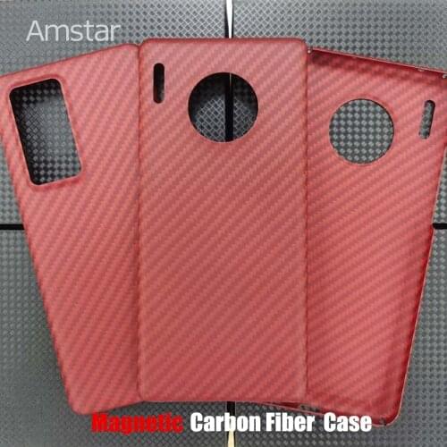 Amstar Magnetic Genuine Carbon Fiber Protective Case for Huawei Mate 30 Pro P40 Pro New Color Ultra-thin Pure Carbon Fiber Cover