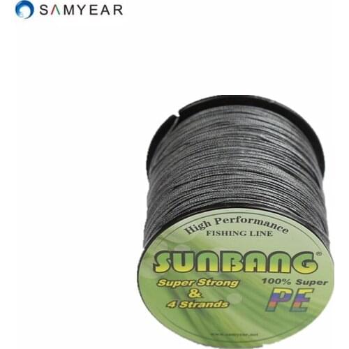 Factory Free Shipping 500M 100% PE braided fishing line 4 strands 50LB High strength multifilament line SUNBANG