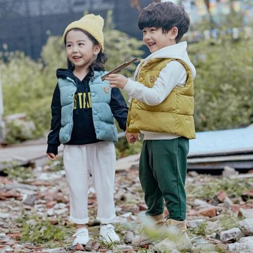 Baby Girl Clothes 2019 New Vest Girls Vest Sleeveless Cute Bear Solid Cute Keep Warm Winter Hat Baby Clothing Waistcoat Tops