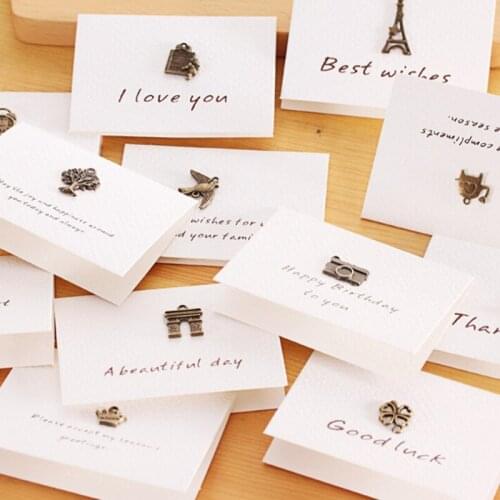 1pcs Creative Envelope Small Happy Birthday Postcard Greeting Gift Cards metal 3D Handmade holiday blank thank you card