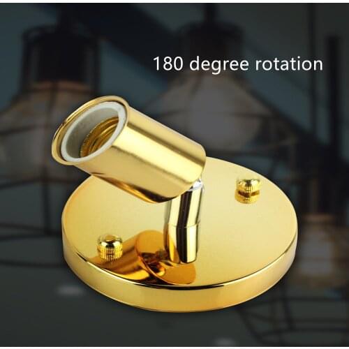 1pc E27 Lamp Holder Universal Brass Metal Antique 180 Degrees Turn Light Socket Base Ceramic Lamp Head Accessories